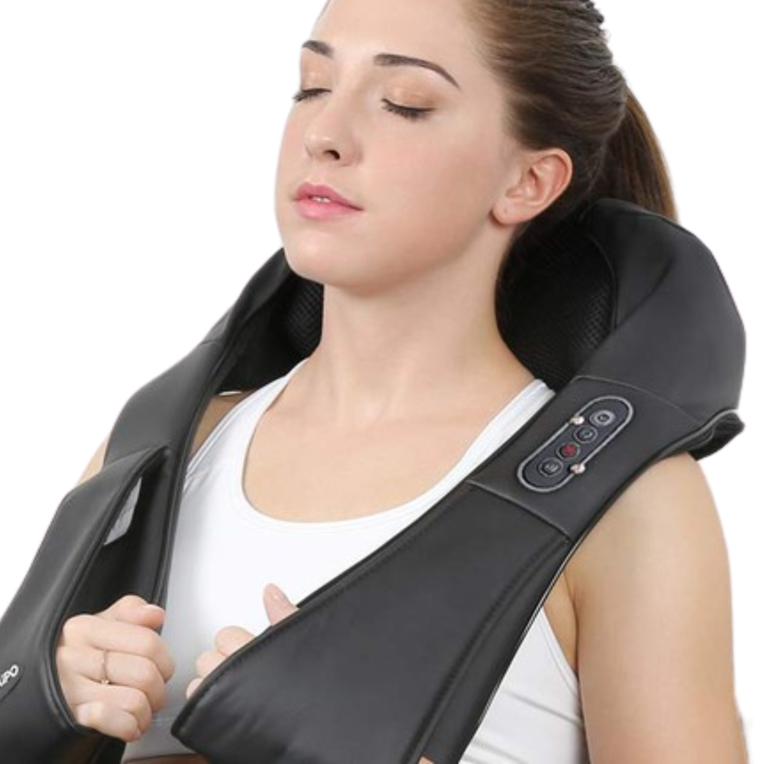 Vyhřívaný shiatsu masážní přístroj na krk a ramena s hlubokou tkáňovou masáží tlakových bodů | Filindra