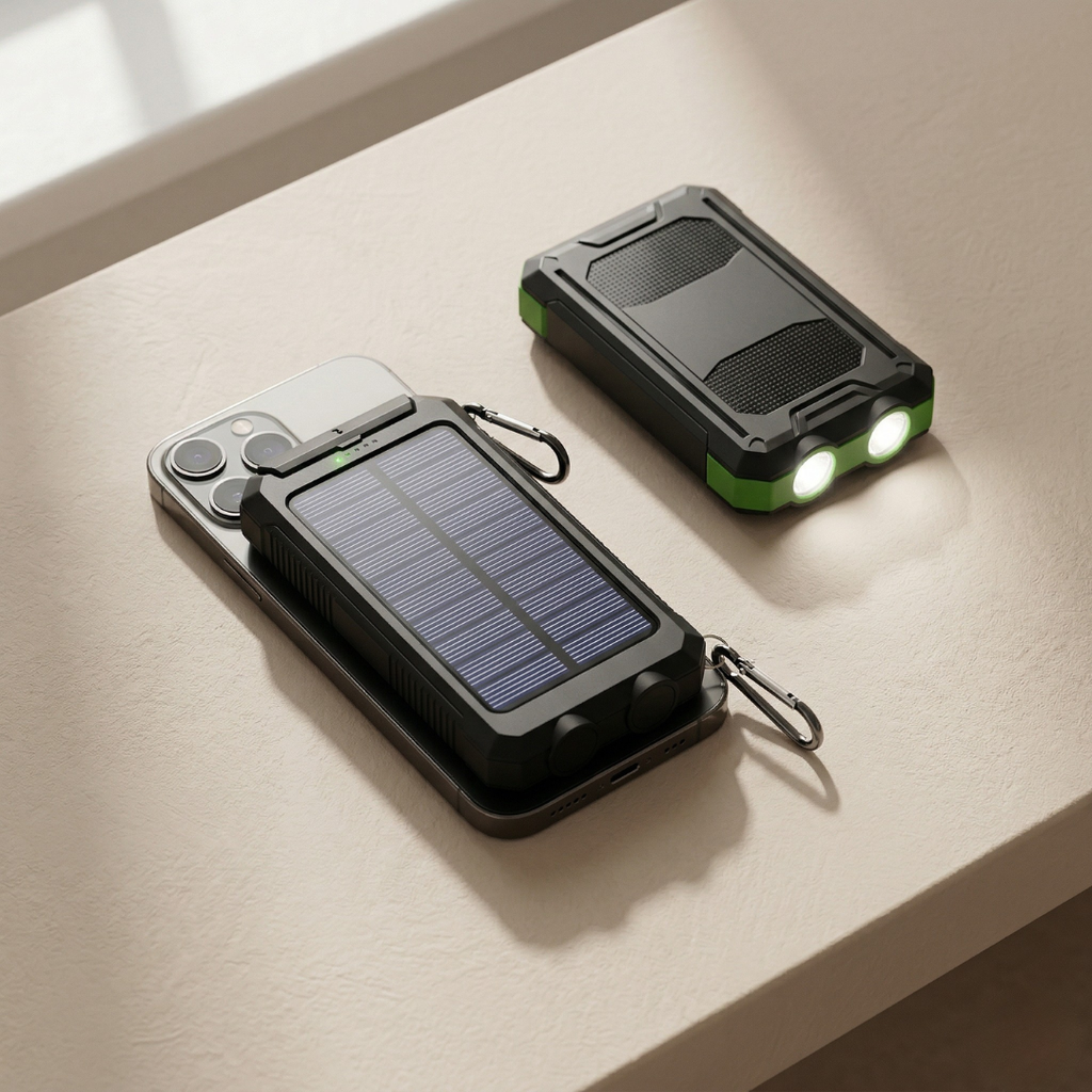 80000mAh Solar Power Bank — Integrated LED Light, Portable Charger