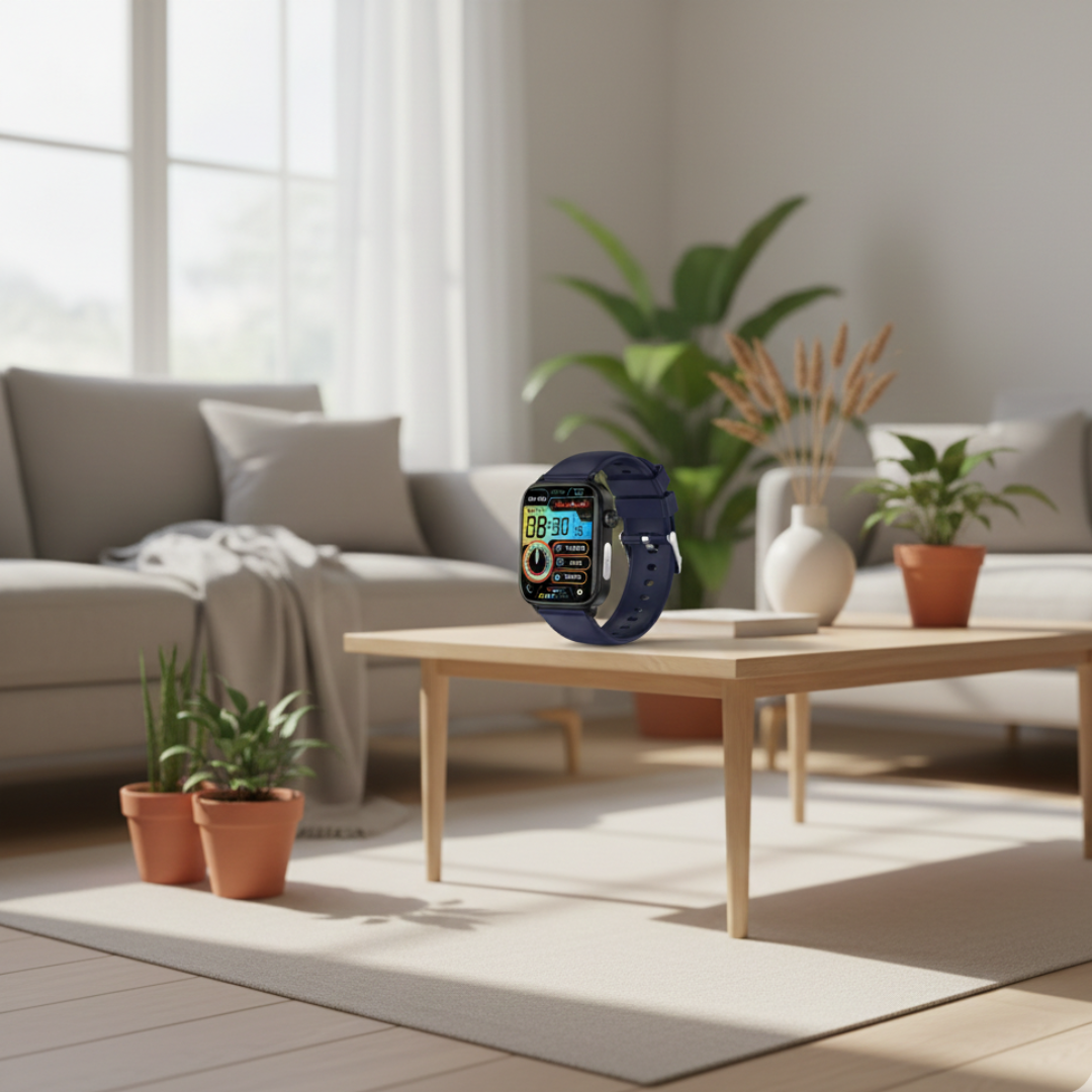 ساعة ذكية مقاومة للماء مع مكالمات عبر البلوتوث — شاشة AMOLED