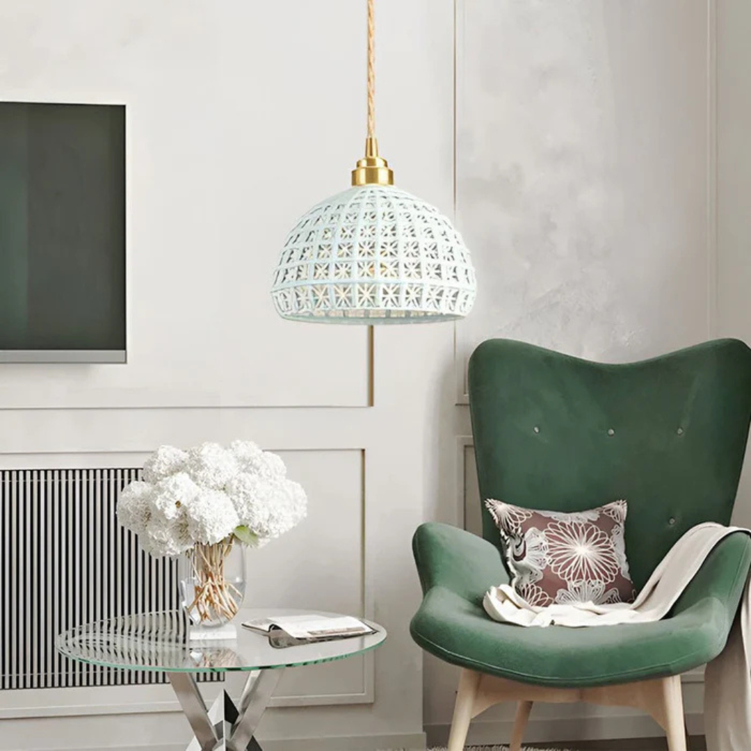 Asterra Pendant Light With Minimal Ceramic Design For Dining And Living Rooms