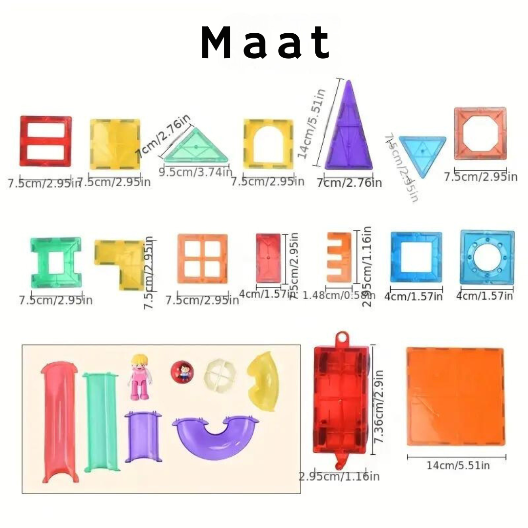 Jogo de construção magnético BuildYourWorld — Blocos coloridos e criativos