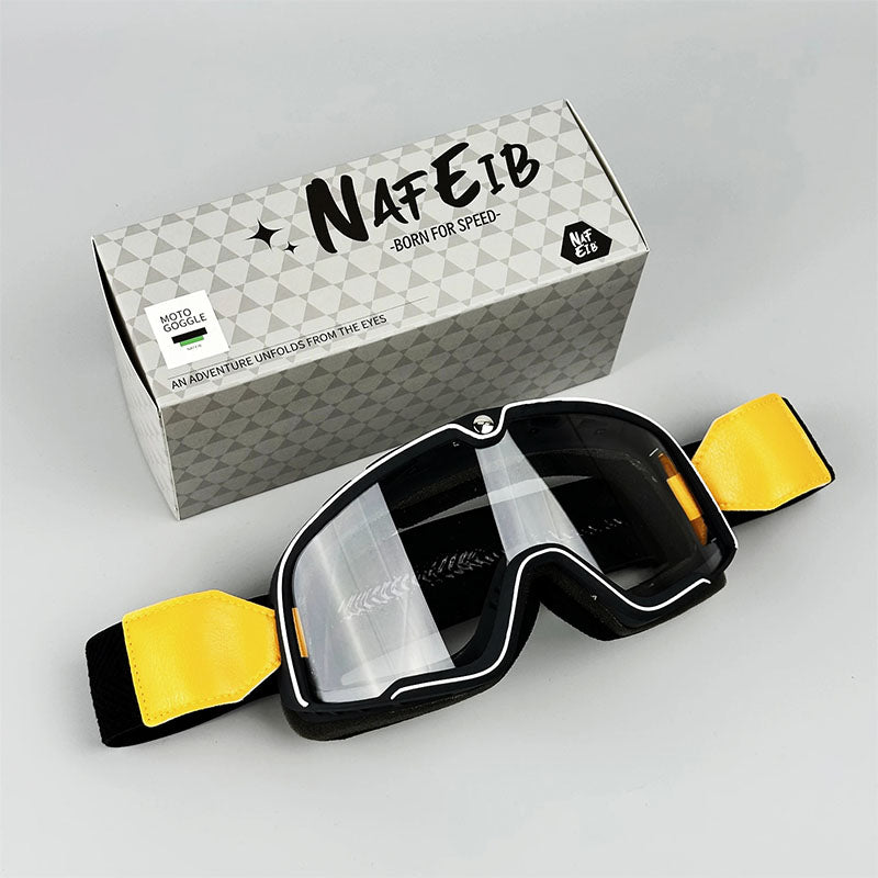 Retro-Motorradbrille - UV-Schutz, passt über Brillen