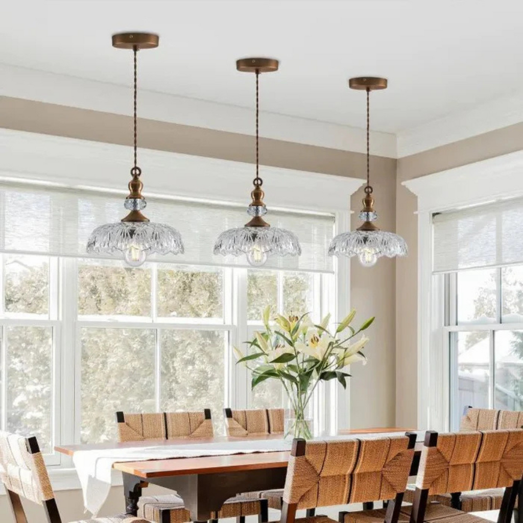 Astrae Glass Pendant Light With Retro Charm For Dining Areas
