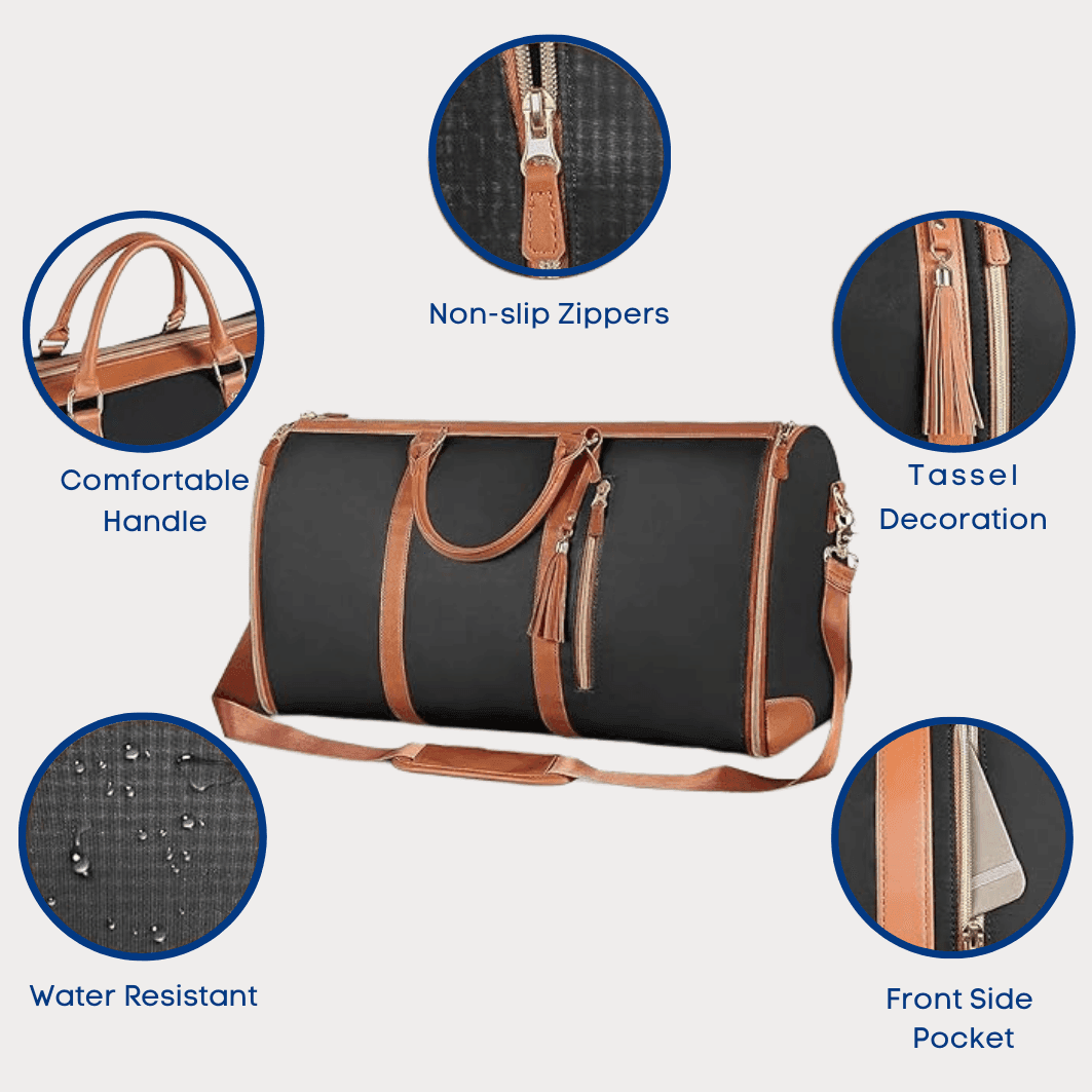 Two-In-One Foldable Garment Duffel — Wrinkle-Resistant Travel Carry-On