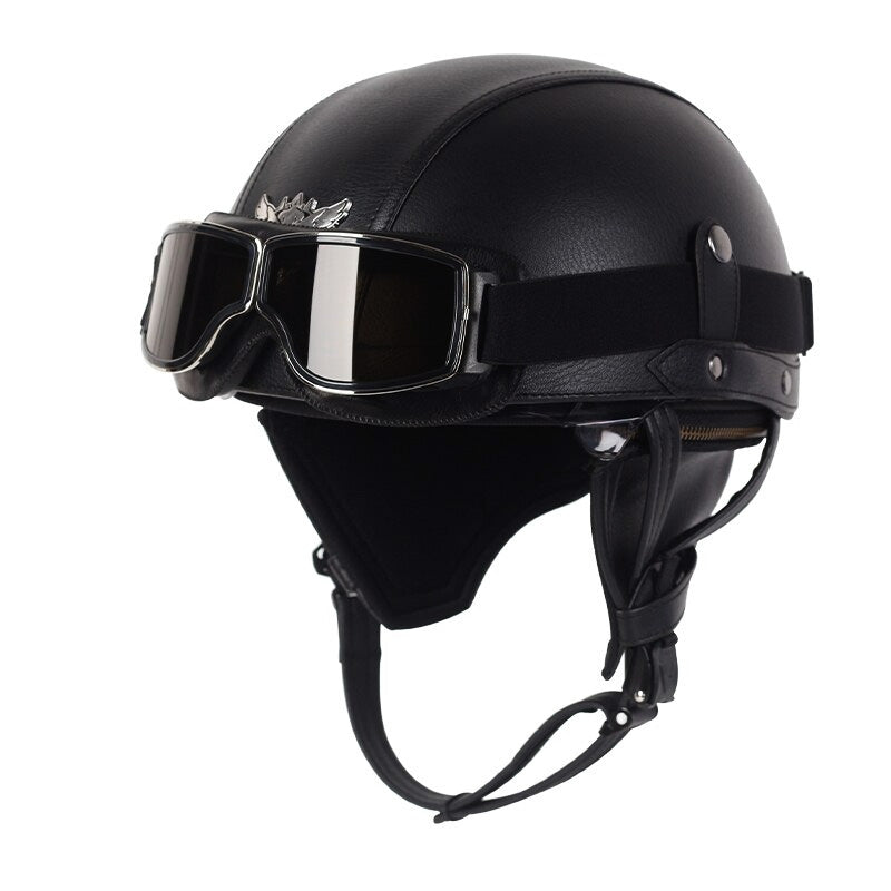 Vintage Casco Moto Helmet — DOT Safety, Retractable Brown Lens