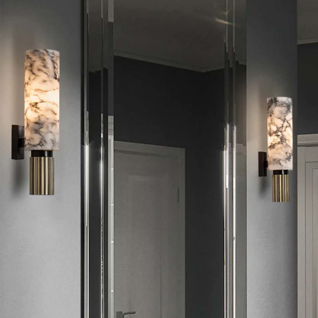 AureaLume LED Copper Marble Wall Sconce For Bedroom And Living Room