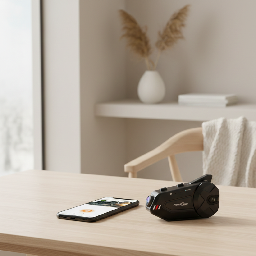 Intercomunicador Bluetooth para motocicleta — Auricular modular, cámara 1080P, alcance de 1000M