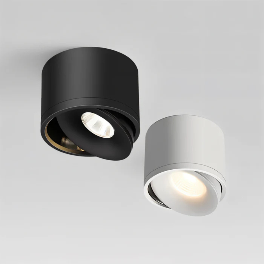 LumaGlide 360 graders roterende LED takarmatur med slank aluminiumsramme