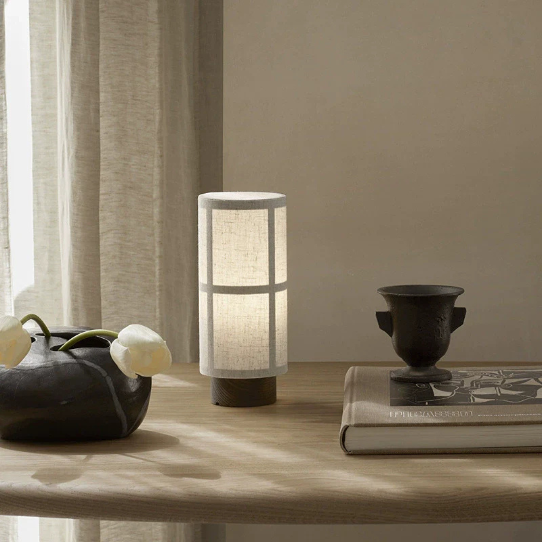 Miyori Nachttischseidenlampe im japanischen Stil mit sanftem Licht