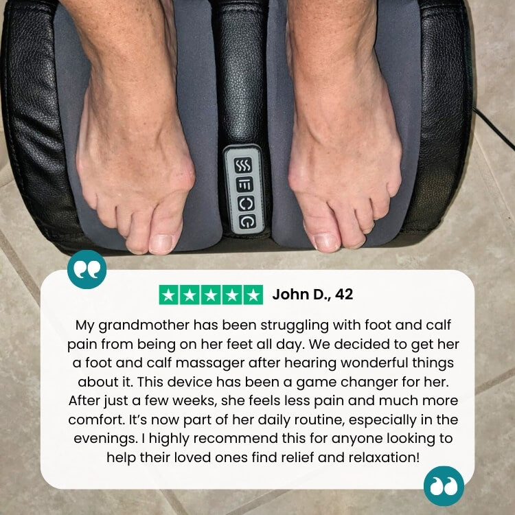 CircuRelief Pro Dual Foot And Calf Massager With Compression Shiatsu Deep