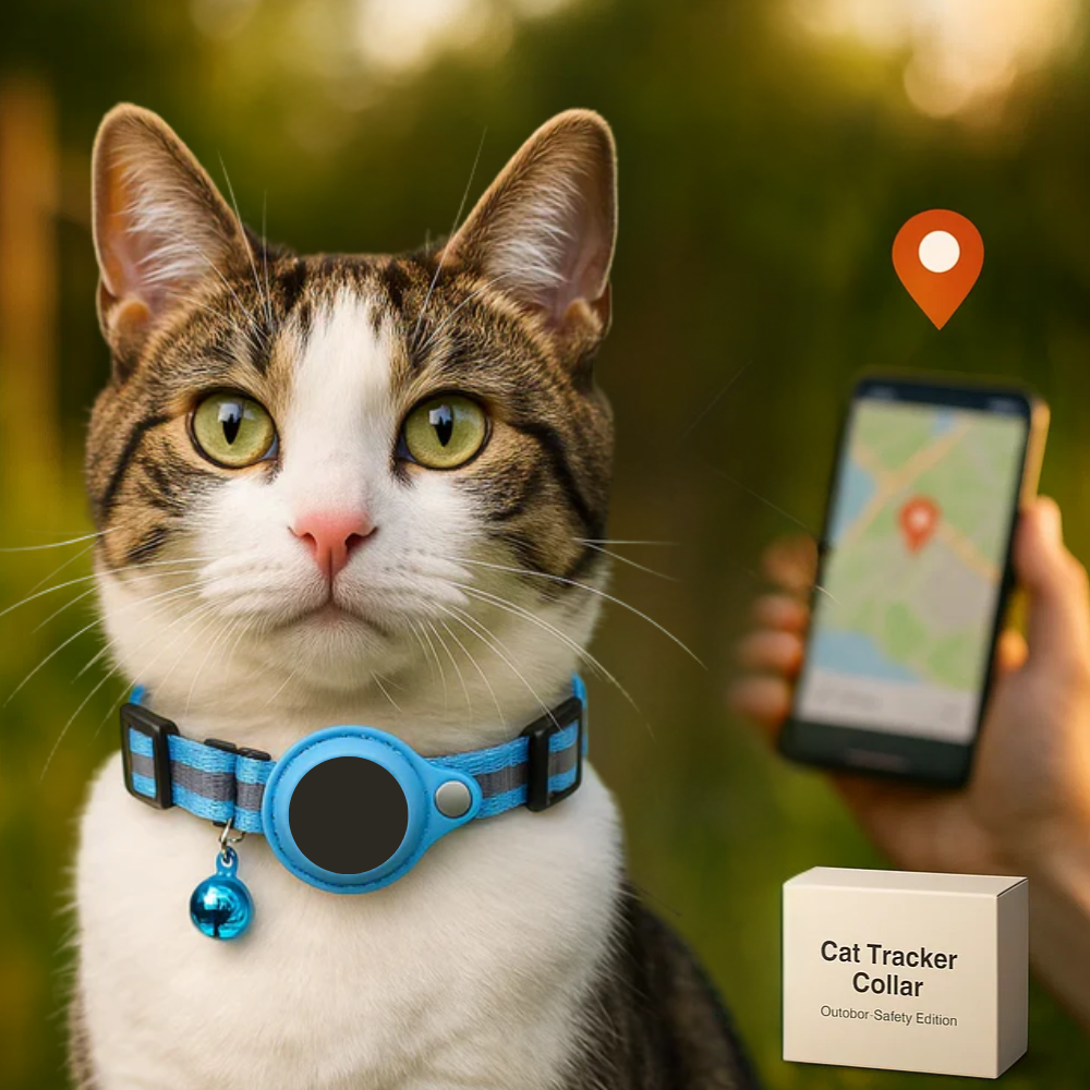 Reflective Quick-Release Cat GPS Collar — Durable Construction, Secure Fastening