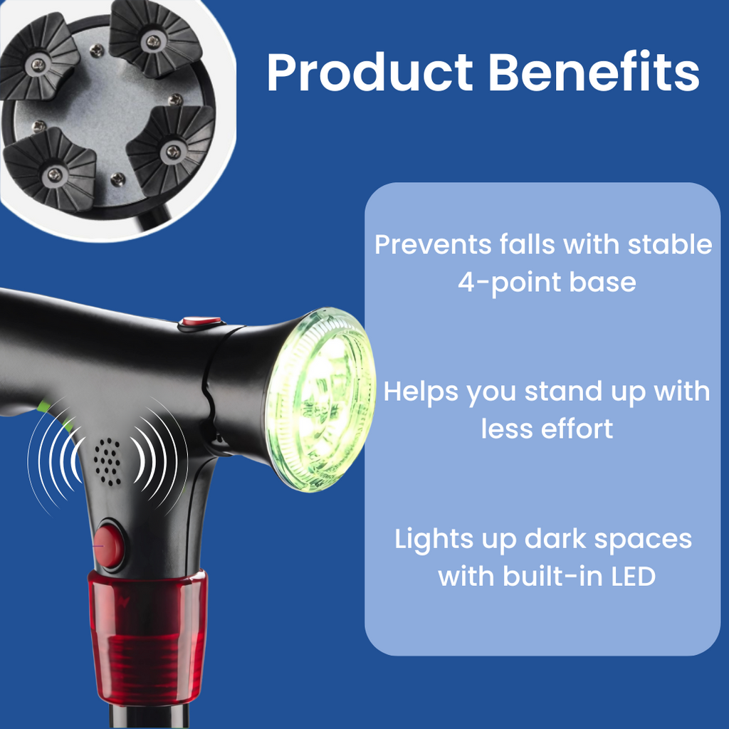 StrideMate Lightweight Cane — Ergonomic Grip, Stabilizing Support