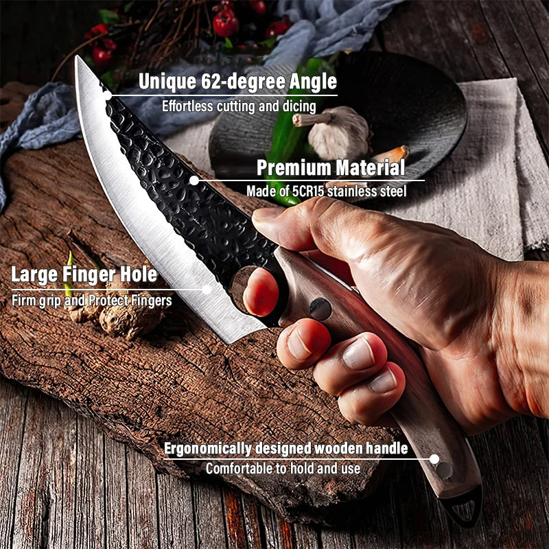 Faca de cozinha japonesa artesanal Huusk Premium Control — fio de corte de precisão