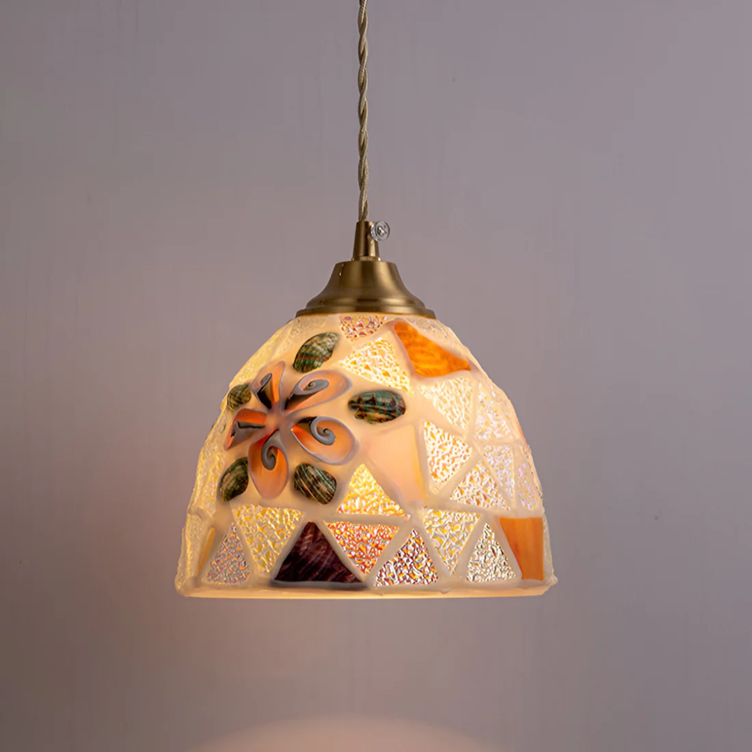 NovaLume Kairo Multicolor Glass Pendant Fixture For Dining Table