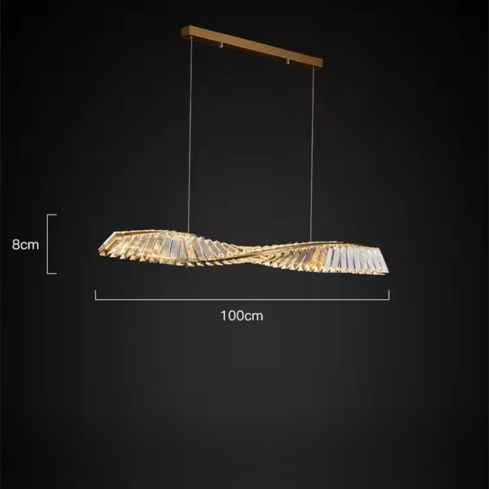 Lumeris Modern Crystal Spiral Pendant Light With LED For Dining Room