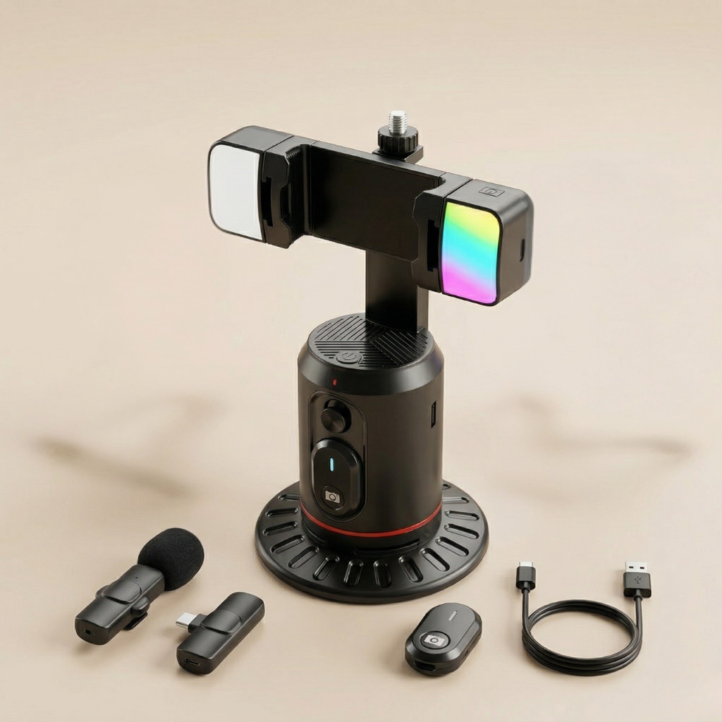 Chytrý sledovací gimbal stabilizátor — motorizovaný držák proti otřesům, inteligentní sledování obličeje