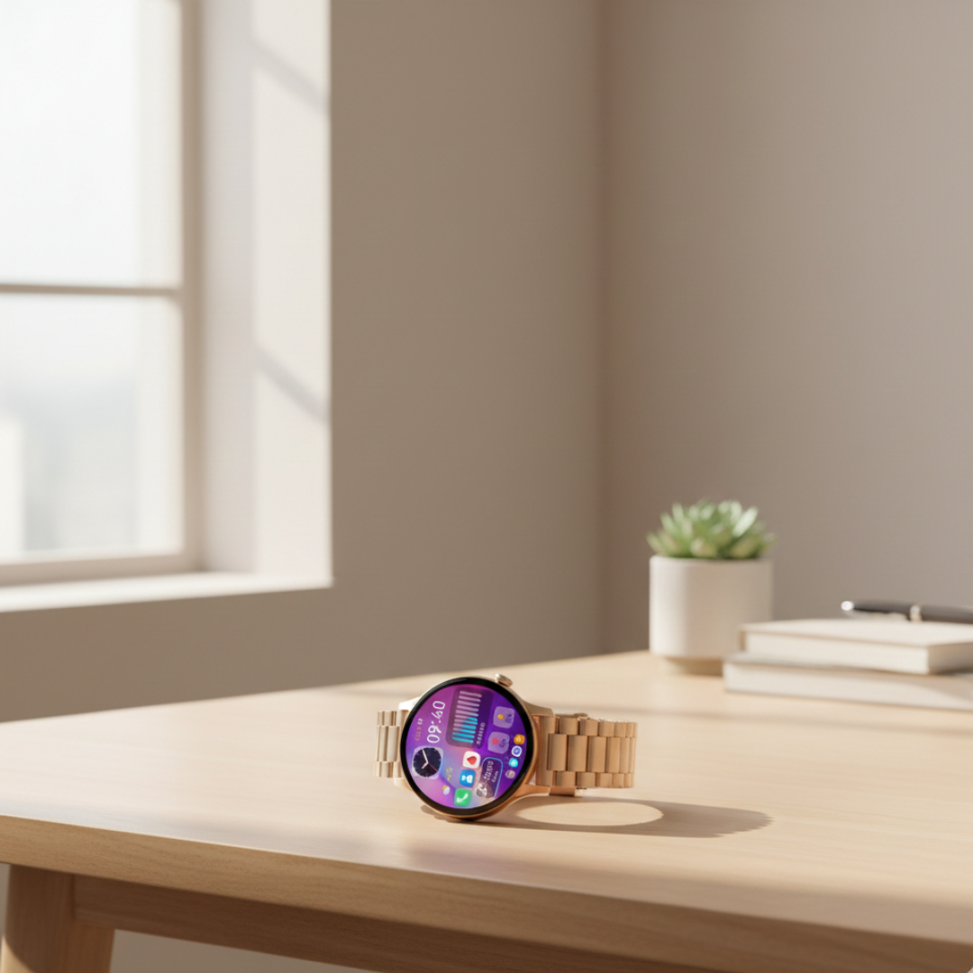 Wodoodporny damski smartwatch AMOLED — funkcja rozmów przez Bluetooth