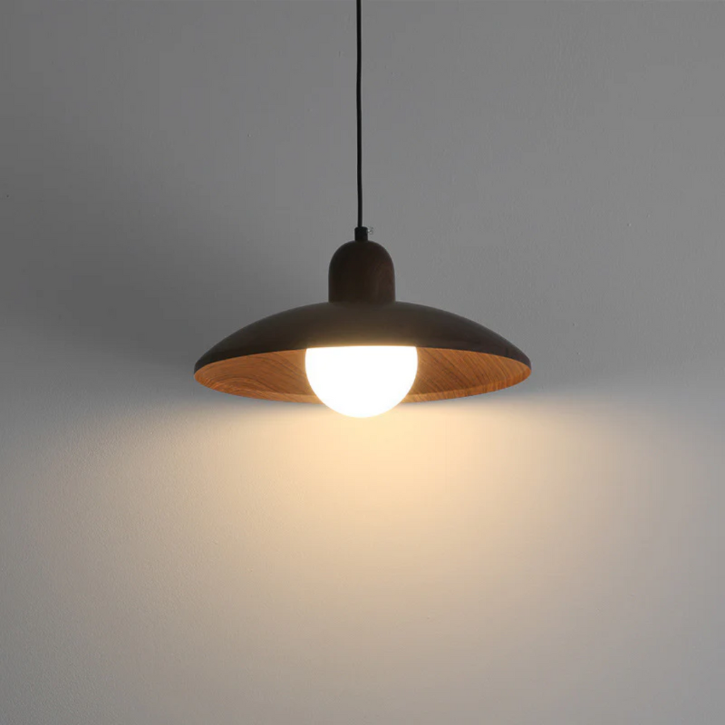 Kazumi Pendant Light In Walnut Wood Tone With Japanese Wabi Sabi Charm