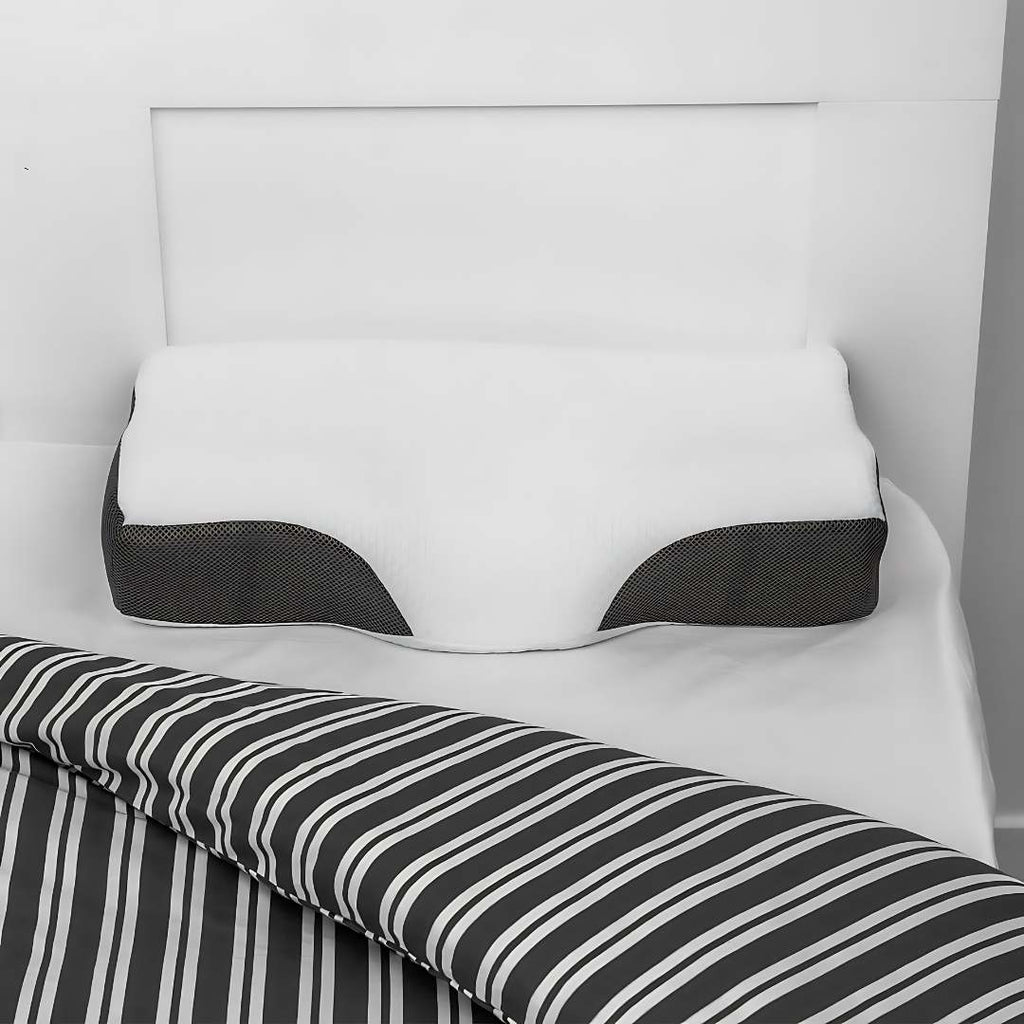 NexaRest Contoured Memory Foam Neck Pillow — Ergonomic Spinal Alignment