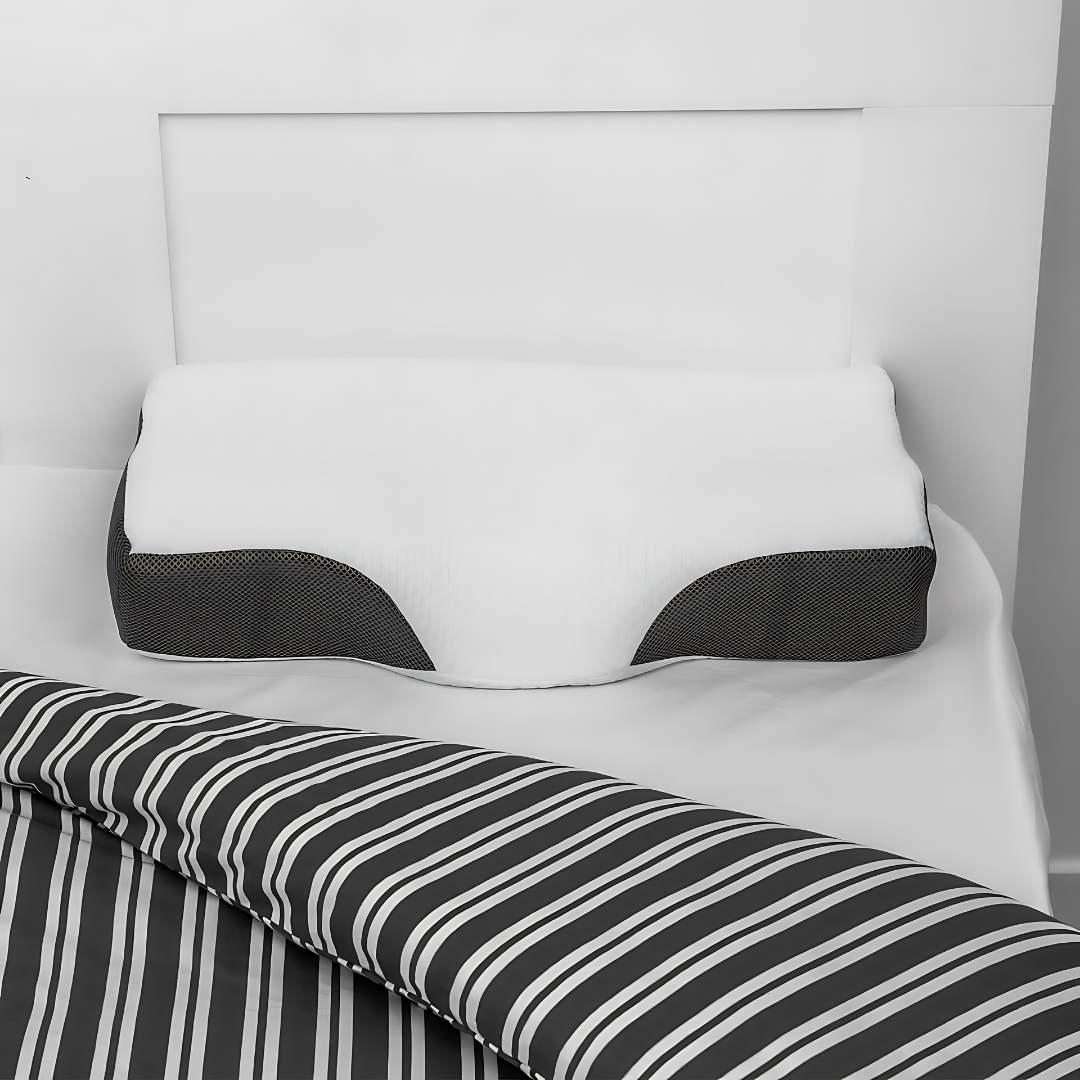NexaRest Contoured Memory Foam Neck Pillow — Ergonomic Spinal Alignment