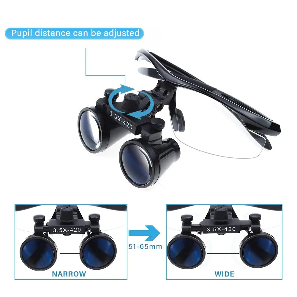High Definition Magnification Dental Loupes With Integrated LED Lighting