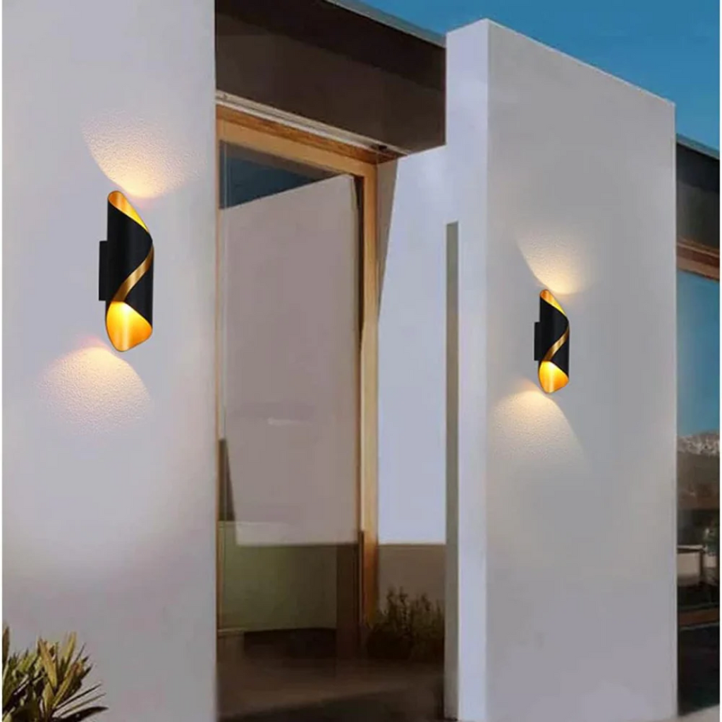 NexaLume Exterior Wall Light With Wave Pattern For Outdoor Spaces