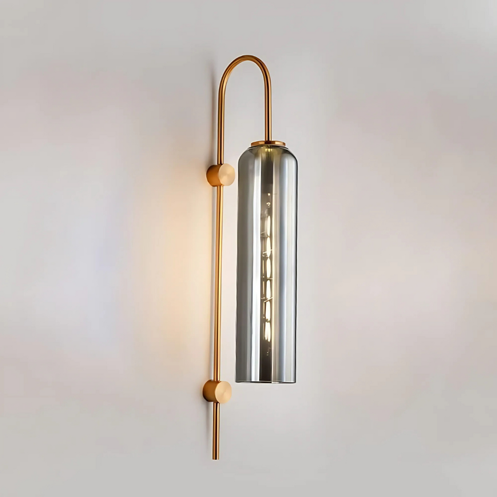 LumaClad Blue And White Smoked Glass Tube LED Wall Lamp