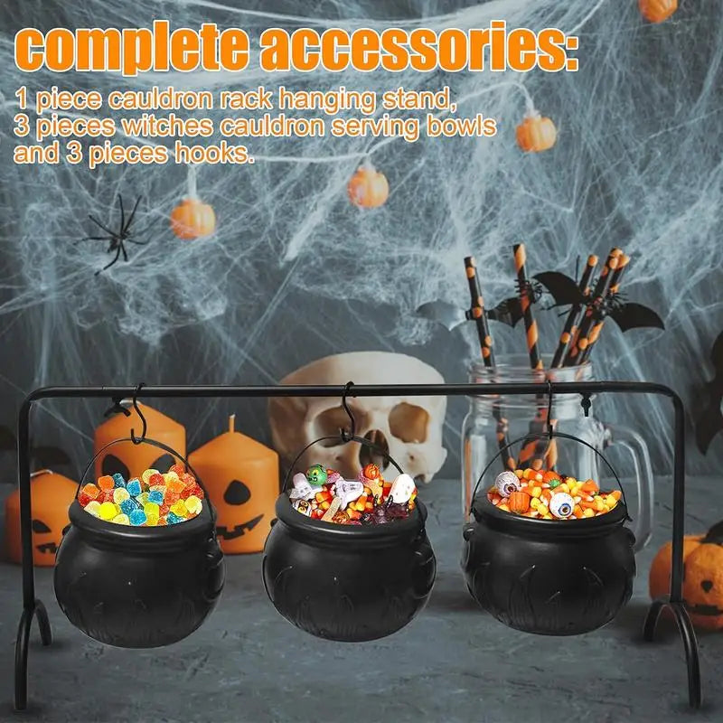 Witch Cauldron Candy Bowl Halloween Decoration Set | Filindra