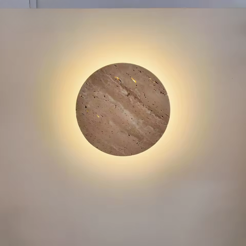 TerraLume Wall Light In Travertine Finish With Built In LED Glow