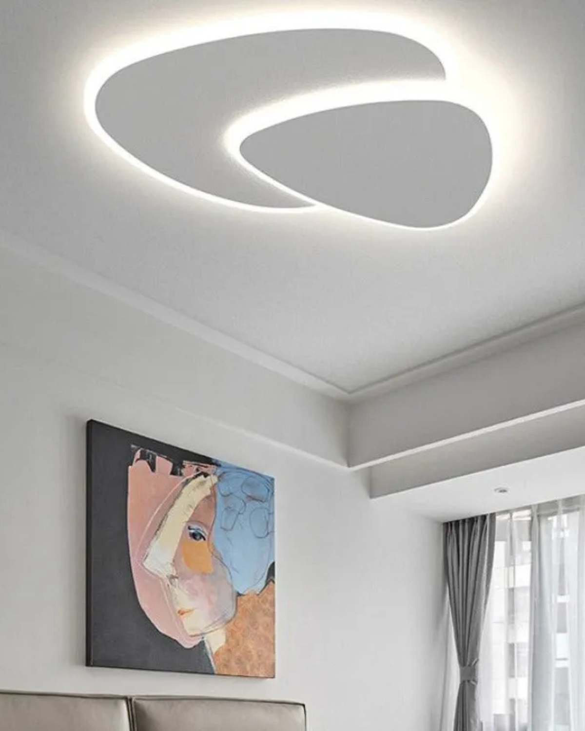 Asymmetrical Ceiling Light — Integrated LED Warm Glow