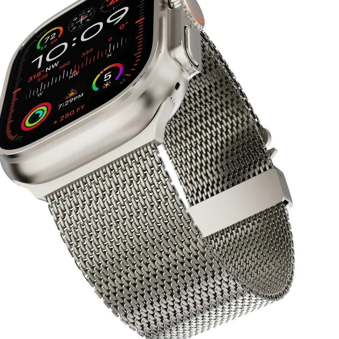 Milanese-rem i titanium til Apple Watch