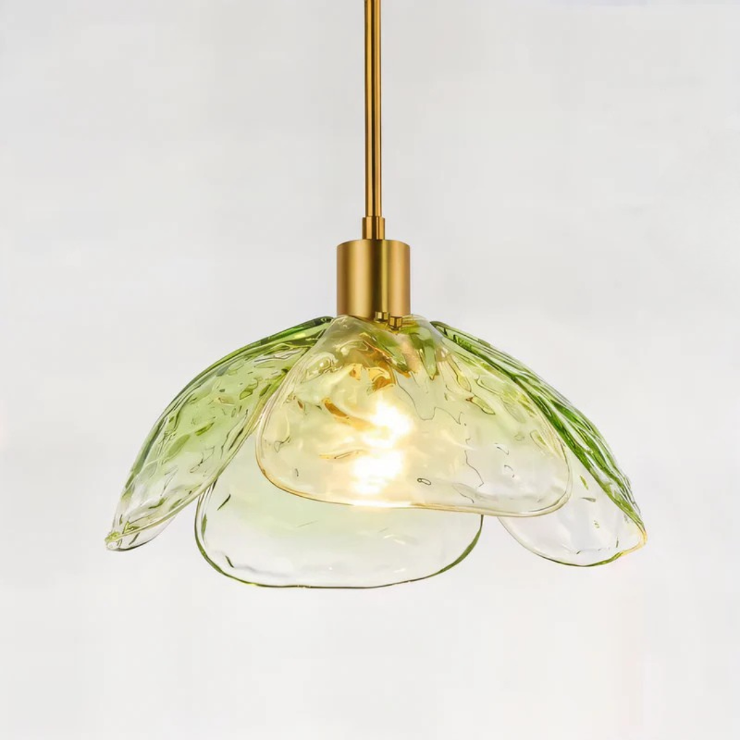 Novara Pendant Light With Colorful Floral Accent For Dining Room Ambiance