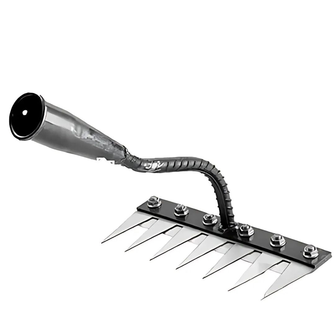 ThriveGard Manual Weeding Rake — Steel Teeth Blade, Ergonomic Grip