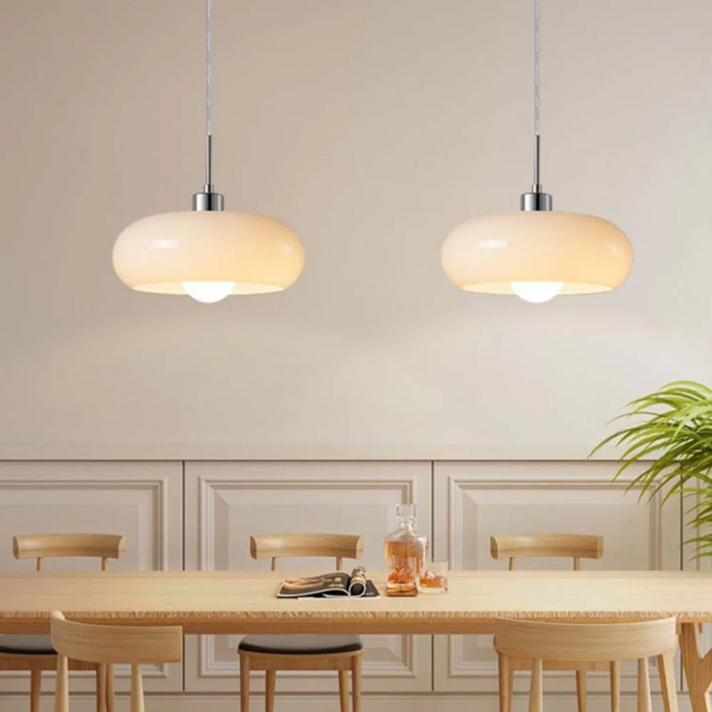 Evara Glass Pendant Light For Dining Rooms And Living Spaces With Warm Glow