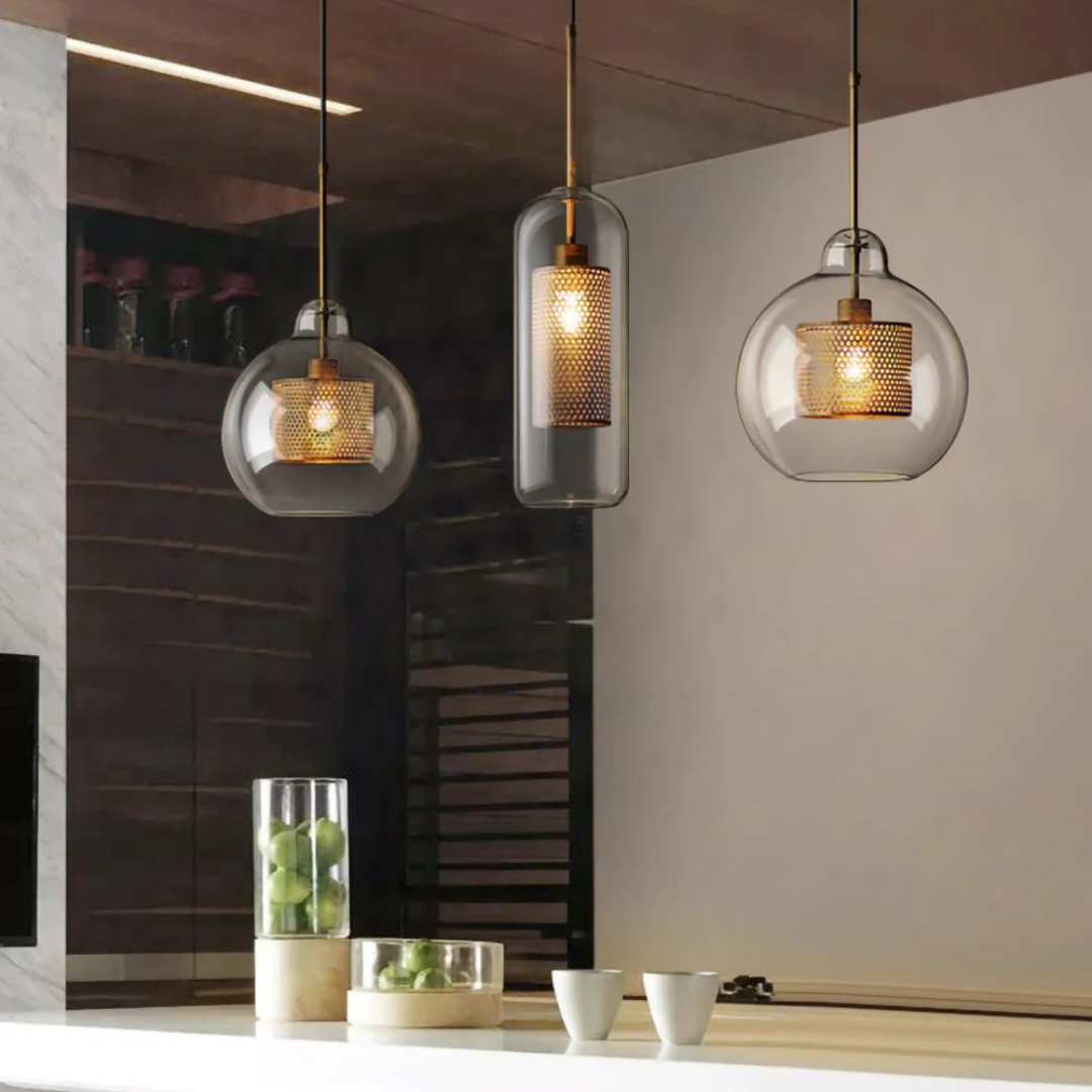 Lyrael Glas Pendelleuchte für Esszimmer im Vintage-Stil