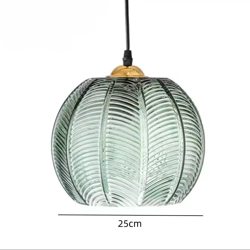 Miraella Pendelleuchte im nordischen Stil mit grünem Blätterdesign