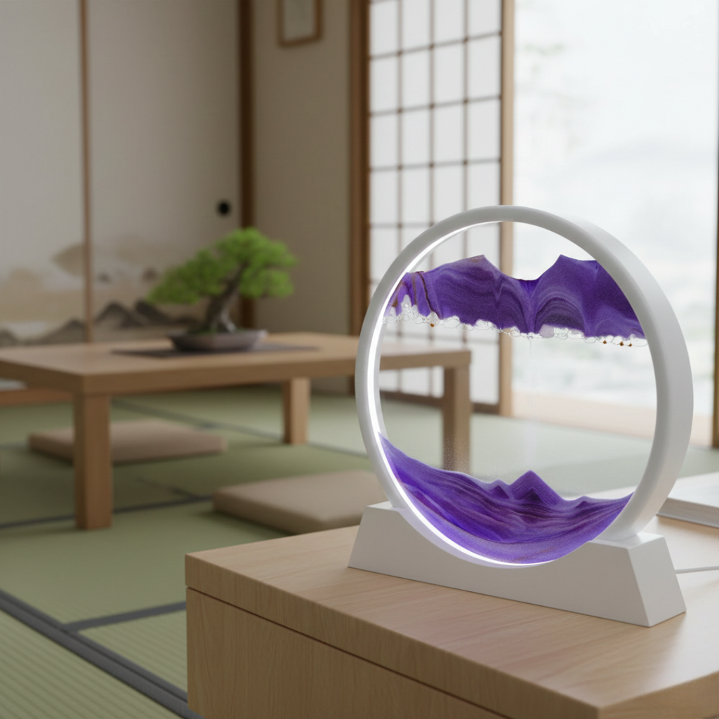 Gravity Flow Sand Art Frame — Circular Multi-Hued Kinetic Decor