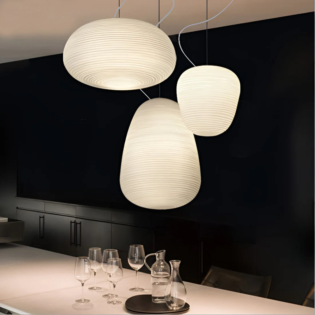 Asteri Opal Nordic Glas Pendelleuchte für Esszimmer-Ambiente