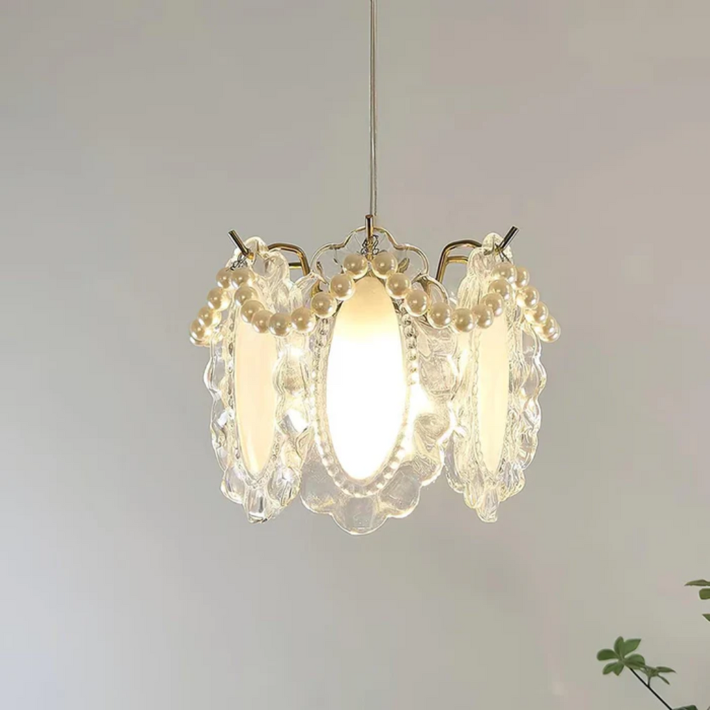 Asteria Pendant Lamp In Bloom Glass Design For Dining And Living Rooms