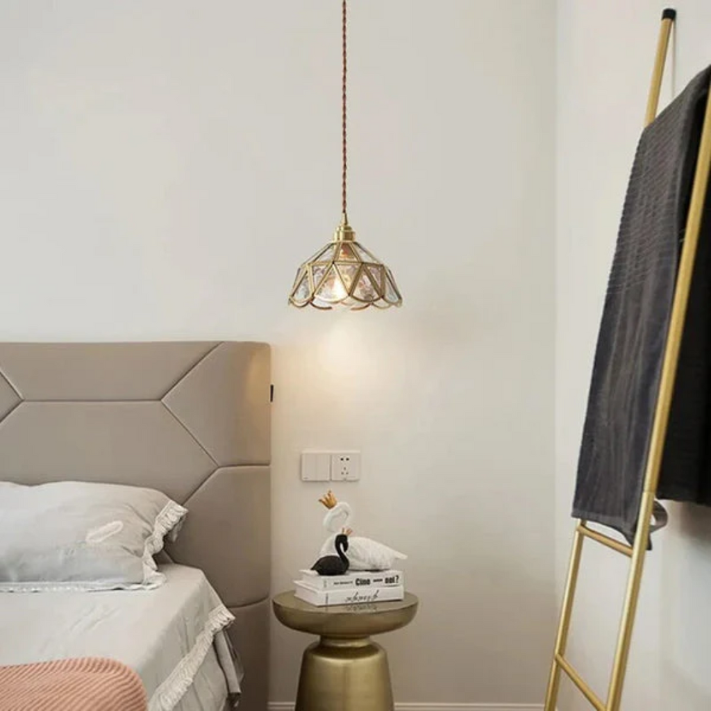 Lunara Dining Room Pendant Light With Stained Glass Design