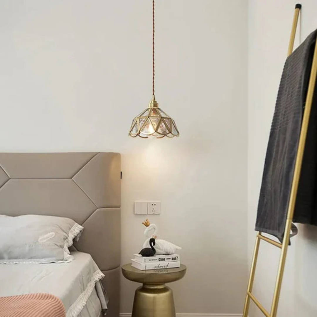Lunara Dining Room Pendant Light With Stained Glass Design