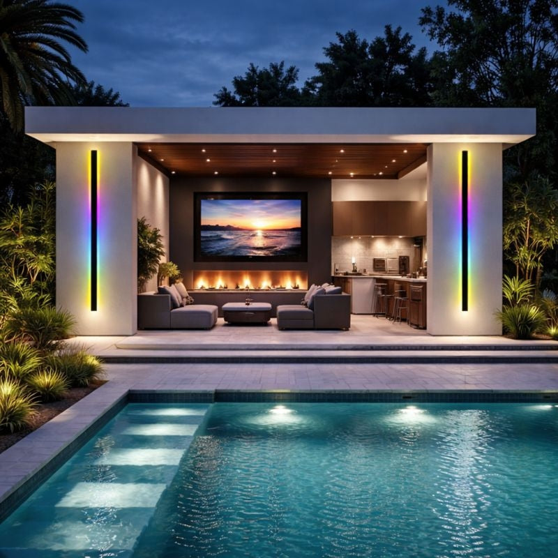 Modern Outdoor LED Wall Light (RGB) — Available in 8 Sizes - Flindria