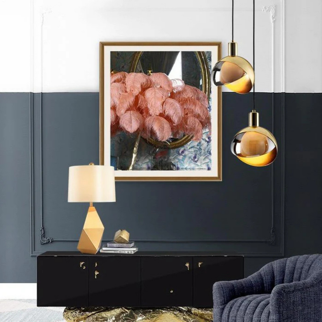 Aureline Pendant Lamp With Glass Globe Over Dining Table Lighting