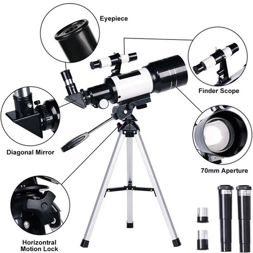 Moonwatcher tragbares Teleskop auf Stativ, 150-fache optische Vergrößerung