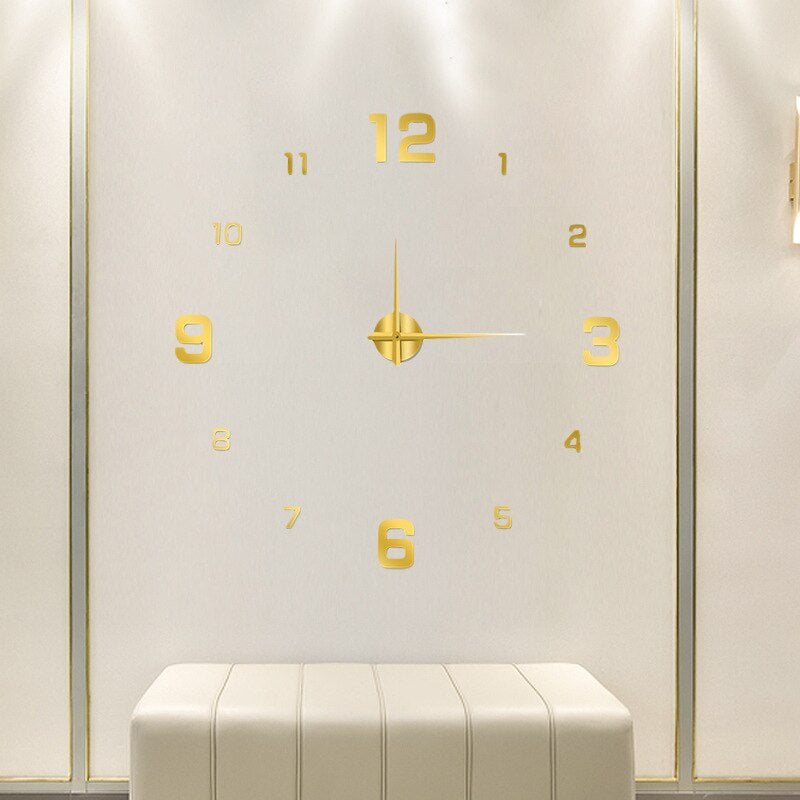 Reloj de pared negro moderno Luminor — Movimiento de cuarzo fiable
