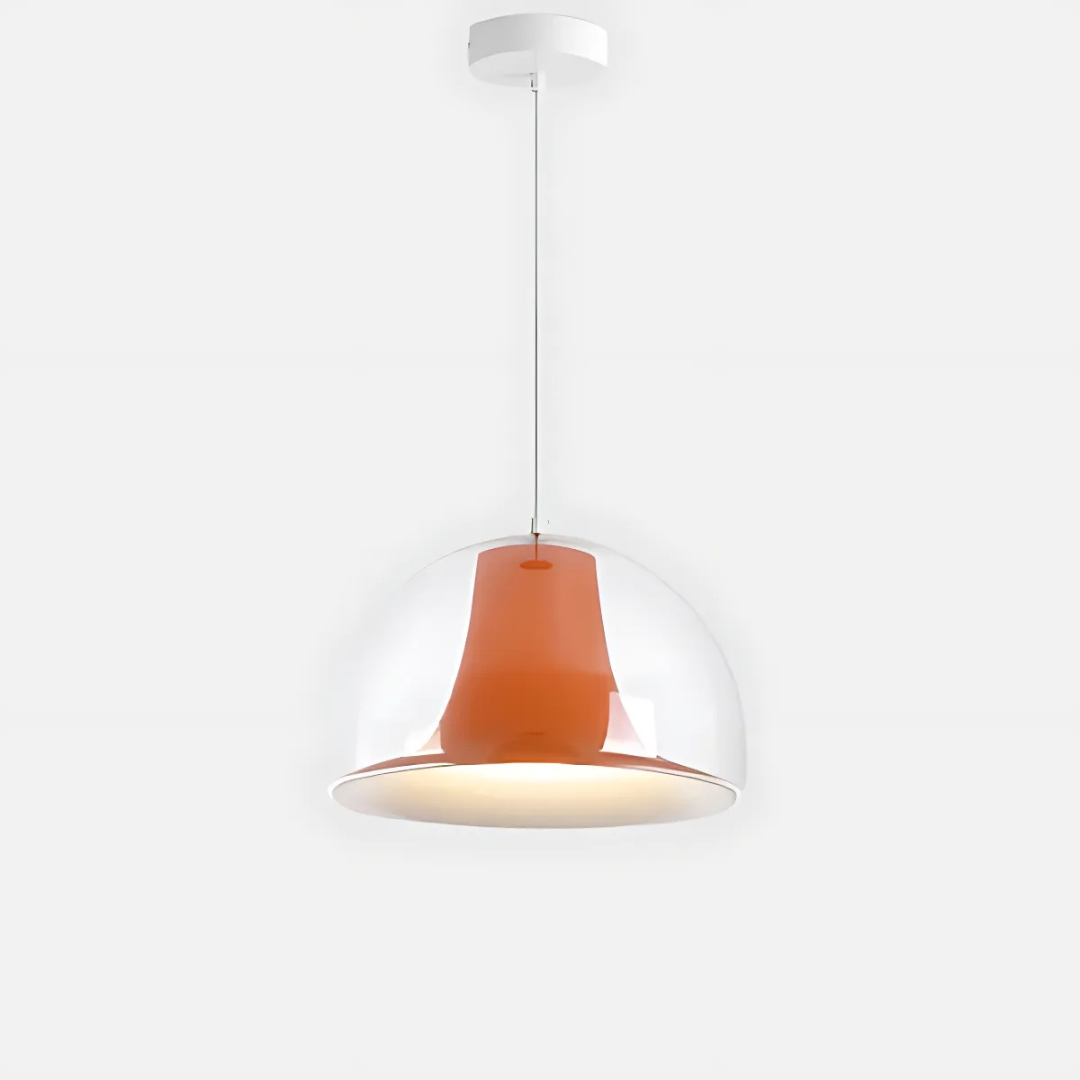 Aurelia Curved Pendant Light For Dining Rooms With Glass Accent