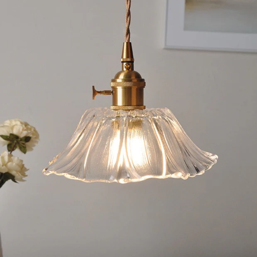 Lotus Lumen Pendant Glass Lamp For Dining Table Home Lighting