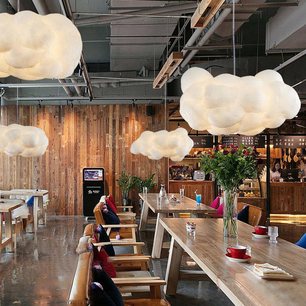 LumaCloud vit molnformad pendlande taklampa
