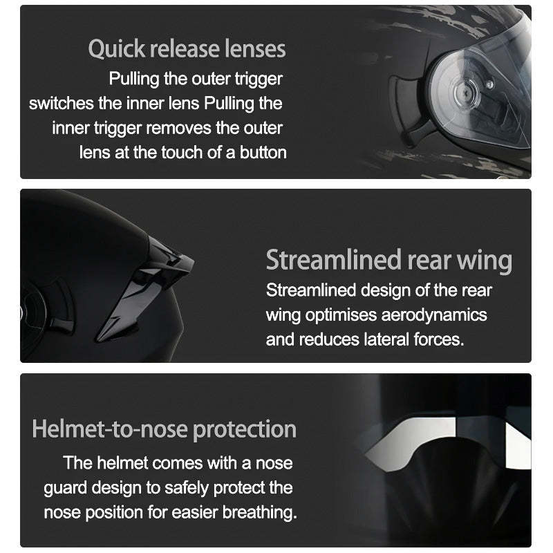 FlipGuard Dual Lens Helmet | DOT Approved