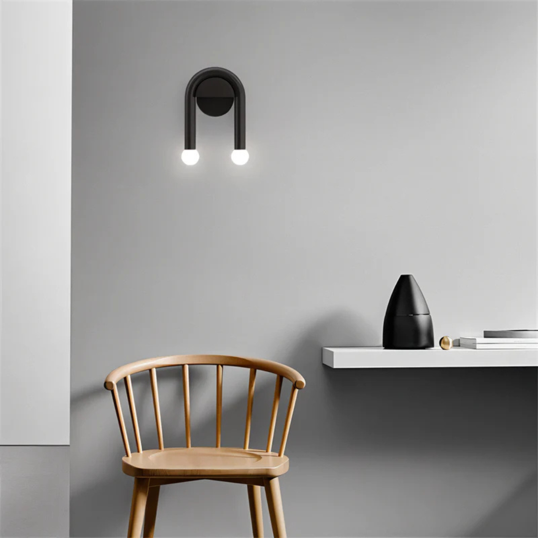 Lyra Arch LED Wall Light With Black Iron Finish For Warm Ambient Glow